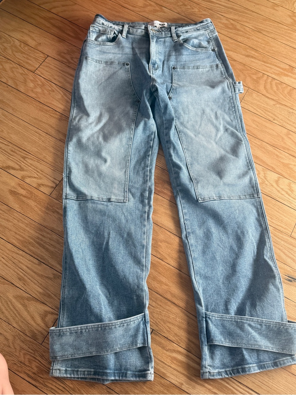 Fashion Nova Light Blue Relaxed Carpenter Jeans
